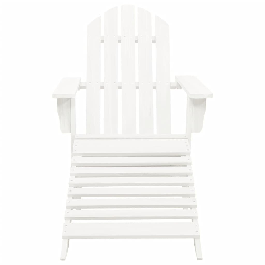 Medinė kėdė su atrama kojoms, balta kaina ir informacija | Lauko kėdės, foteliai, pufai | pigu.lt