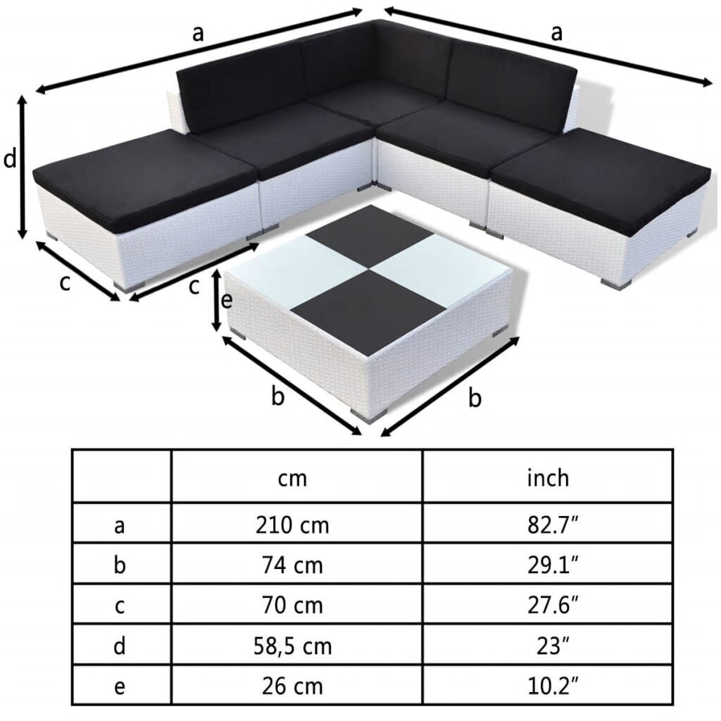 Sodo baldų komplektas, baltas kaina ir informacija | Lauko baldų komplektai | pigu.lt
