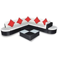 Комплект мебели для отдыха, чёрный цена и информация | Комплекты уличной мебели | pigu.lt