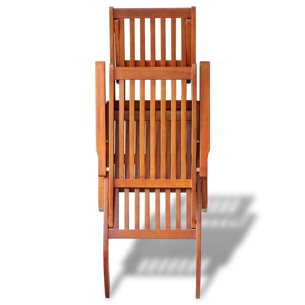 Lauko krėslas su atrama kojoms iš akacijos medienos, rudas kaina ir informacija | Gultai | pigu.lt