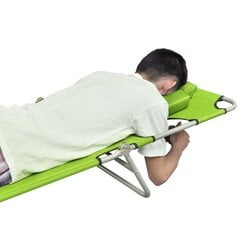 Sulankstomas saulės gultas su pagalve ir reguliuojamu atlošu, žalias kaina ir informacija | Gultai | pigu.lt
