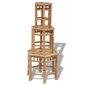 Šešiakampio formos kėdučių komplektas iš bambuko, 3 vnt. kaina ir informacija | Lauko kėdės, foteliai, pufai | pigu.lt