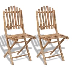 Стулья складные из бамбука, 2 шт. цена и информация | Садовые стулья, кресла, пуфы | pigu.lt