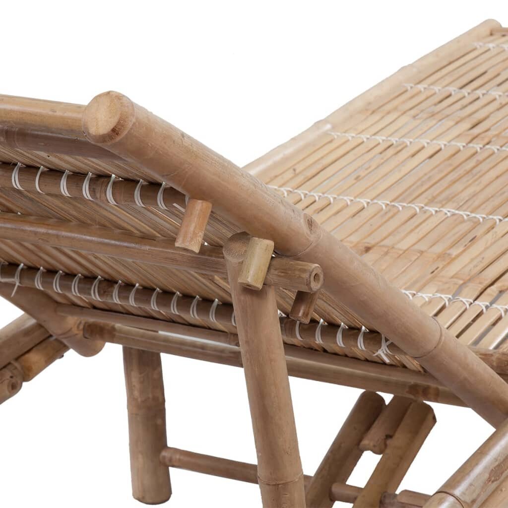 Reguliuojamas saulės gultas iš bambuko kaina ir informacija | Gultai | pigu.lt