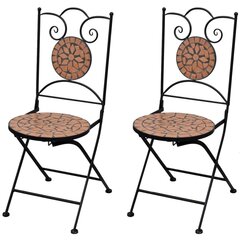 Складные стулья bistro, 2 шт., керамика, терракота цена и информация | Садовые стулья, кресла, пуфы | pigu.lt