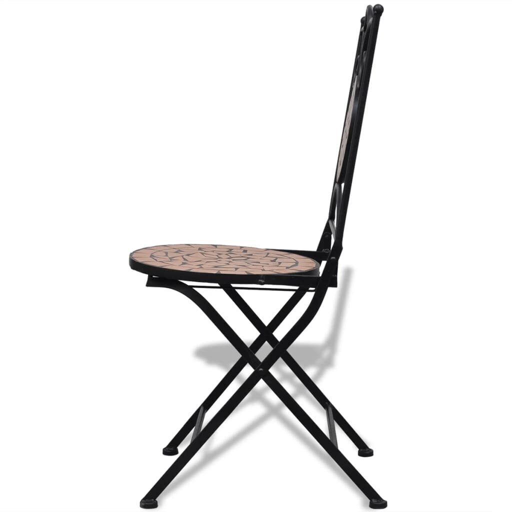 Sulankstomos bistro kėdės, 2 vnt., keramika, terakota kaina ir informacija | Lauko kėdės, foteliai, pufai | pigu.lt