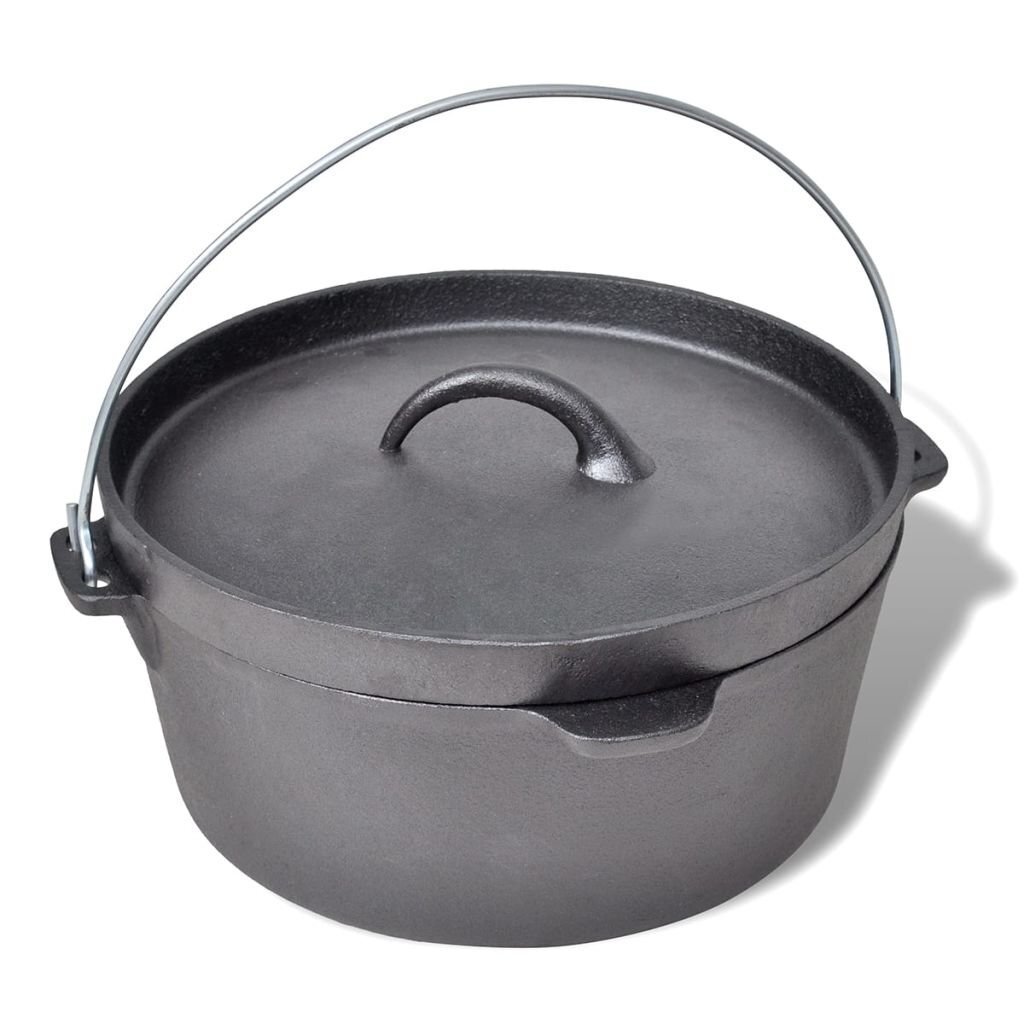 Ketaus puodas Dutch Oven 4,2 l, su priedais kaina ir informacija | Grilio, šašlykinių priedai ir aksesuarai  | pigu.lt