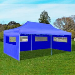 Складной садовый тент-палатка, 3 x 6 м, синий цена и информация | Беседки, навесы, тенты | pigu.lt