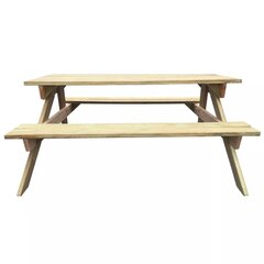 Садовый стол для пикника из дерева, 150 x 135, 71,5 см цена и информация | Садовые столы, столики | pigu.lt