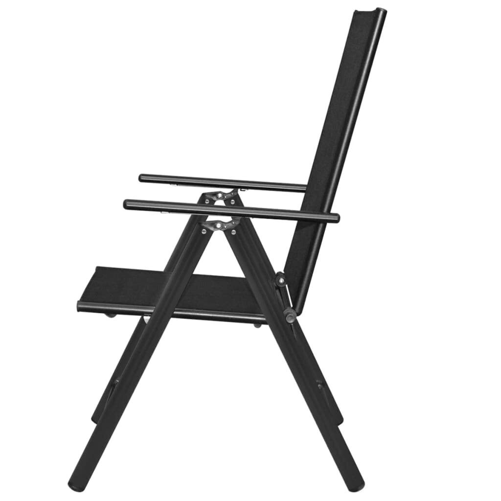 Sulankstomos sodo kėdės, 2 vnt, juodos kaina ir informacija | Lauko kėdės, foteliai, pufai | pigu.lt