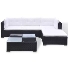 Комплект уличной диванной мебели, 14 частей, искусственный ротанг, черный цена и информация | Комплекты уличной мебели | pigu.lt