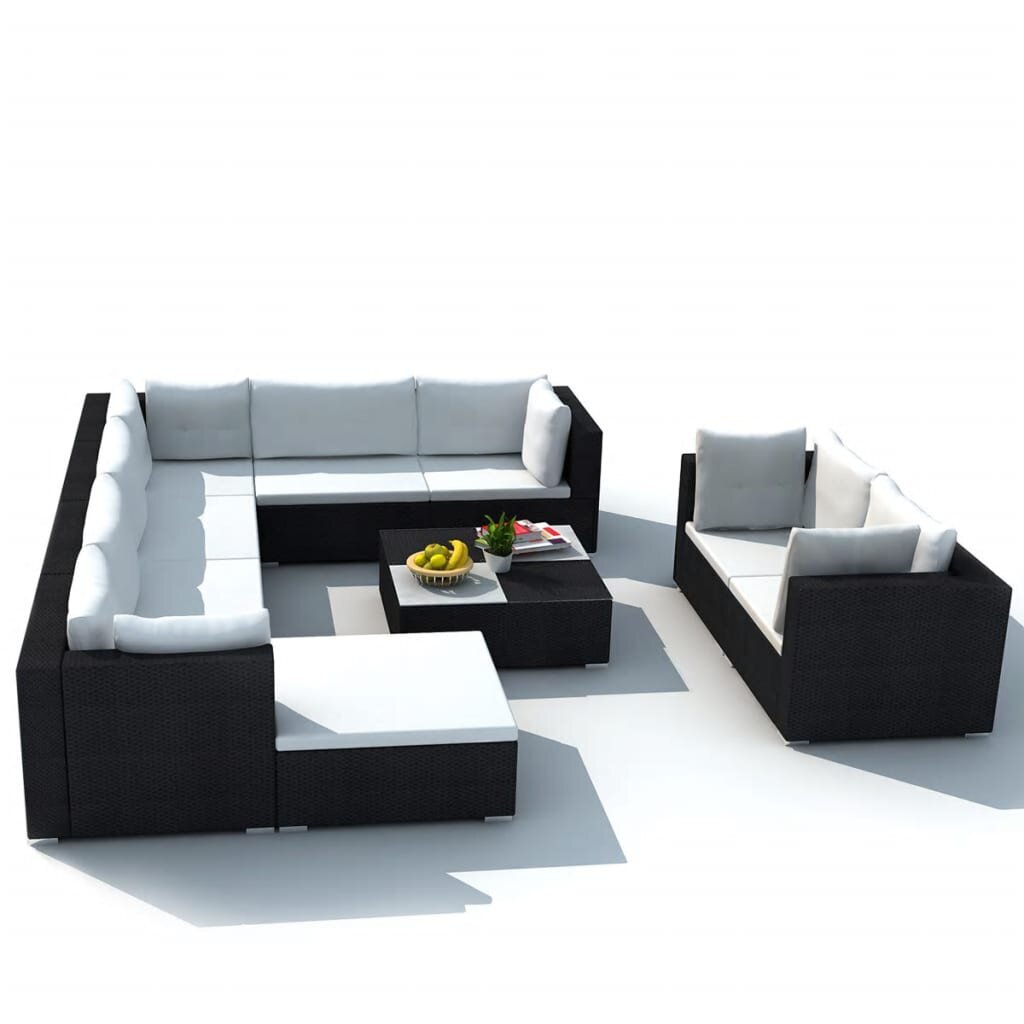 Sodo baldų komplektas, juodas kaina ir informacija | Lauko baldų komplektai | pigu.lt