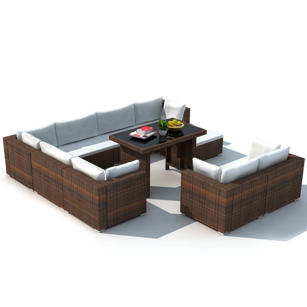 Lauko baldų komplektas, rudas kaina ir informacija | Lauko baldų komplektai | pigu.lt