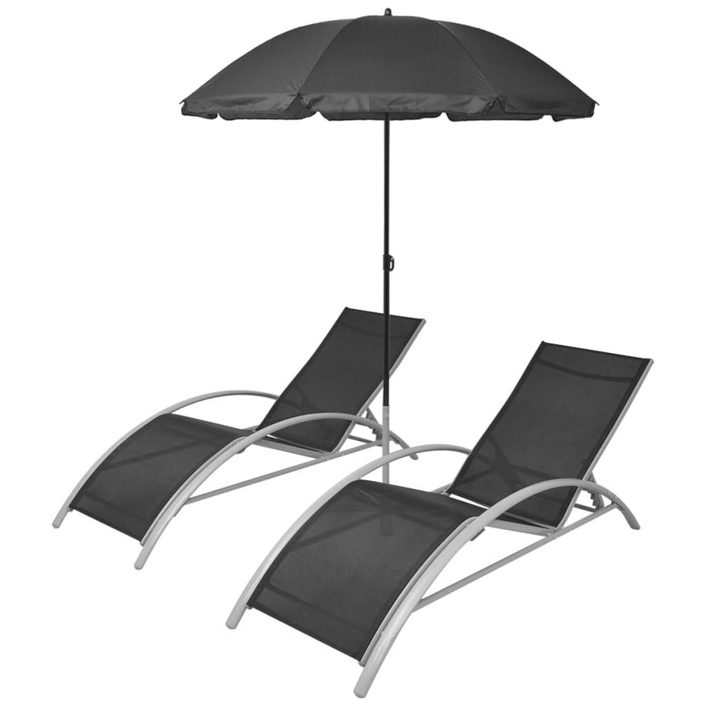 Gultų komplektas su skėčiu, 3 dalys kaina ir informacija | Gultai | pigu.lt