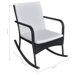 Садовое кресло-качалка, черное, синтетический ротанг цена и информация | Садовые стулья, кресла, пуфы | pigu.lt