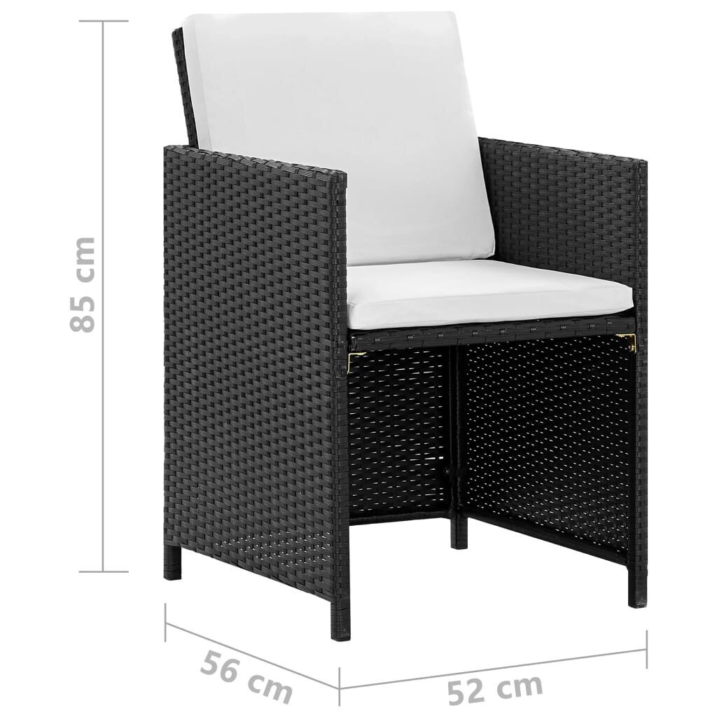 Lauko baldų valgomojo komplektas, juodas kaina ir informacija | Lauko baldų komplektai | pigu.lt