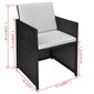 Valgomojo kėdės, 2 vnt., juodos, 52x56x85 cm, poliuretanas kaina ir informacija | Lauko kėdės, foteliai, pufai | pigu.lt
