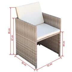 Valgomojo kėdės, 2 vnt., pilkos, 52x56x85 cm, poliuretanas kaina ir informacija | Lauko kėdės, foteliai, pufai | pigu.lt