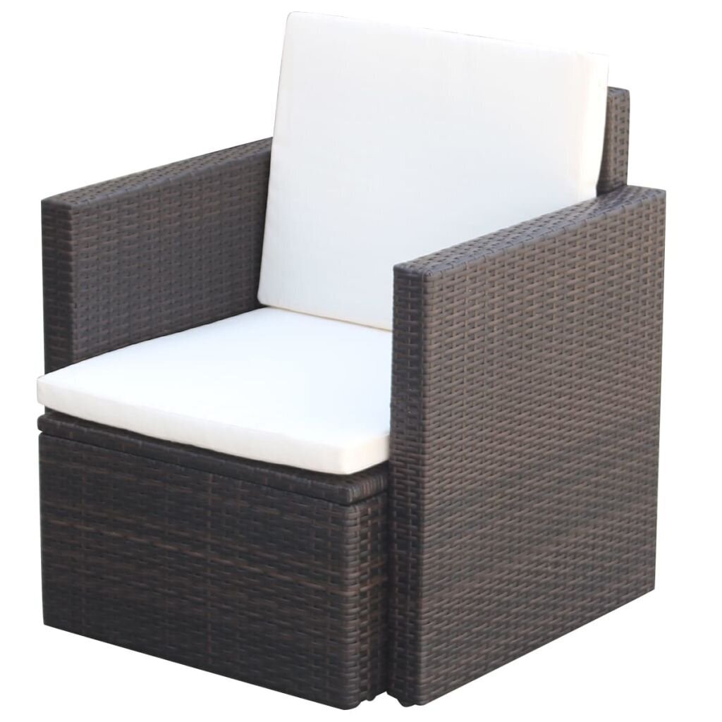 Sodo kėdės su pagalvėlėmis, rudos kaina ir informacija | Lauko kėdės, foteliai, pufai | pigu.lt