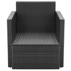 Садовое кресло с подушками, черное цена и информация | Садовые стулья, кресла, пуфы | pigu.lt