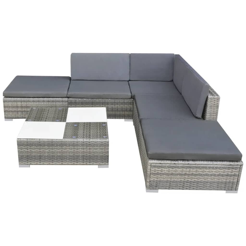Lauko sofos komplektas, pilkas kaina ir informacija | Lauko baldų komplektai | pigu.lt