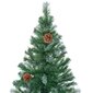 Dirbtinė kalėdinė eglutė su kankorėžiais, apšerkšnijusi, 210 cm kaina ir informacija | Eglutės, vainikai, stovai | pigu.lt