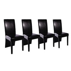 Keturios valgomojo kėdės, juodos kaina ir informacija | Virtuvės ir valgomojo kėdės | pigu.lt