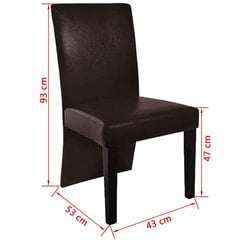 Valgomojo kėdės, rudos, 4 vnt. kaina ir informacija | Virtuvės ir valgomojo kėdės | pigu.lt