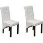2 antikvarinio stiliaus valgomojo kėdžių komplektas, balta dirbtinė oda kaina ir informacija | Virtuvės ir valgomojo kėdės | pigu.lt