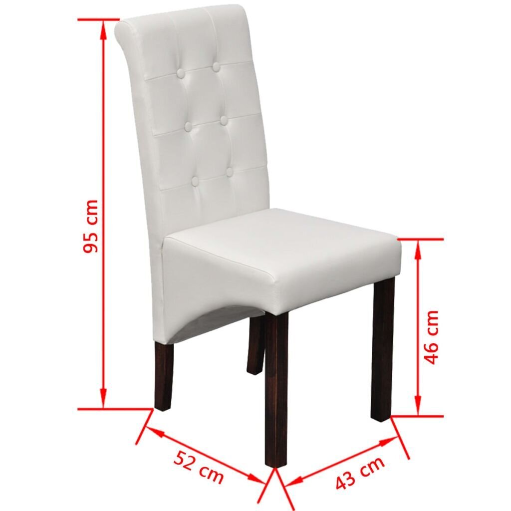 2 antikvarinio stiliaus valgomojo kėdžių komplektas, balta dirbtinė oda kaina ir informacija | Virtuvės ir valgomojo kėdės | pigu.lt