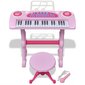 Vaikiškas sintezatorius su kėdute ir mikrofonu, rožinis цена и информация | Lavinamieji žaislai | pigu.lt