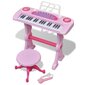 Vaikiškas sintezatorius su kėdute ir mikrofonu, rožinis kaina ir informacija | Lavinamieji žaislai | pigu.lt