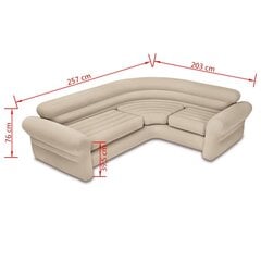 Pripučiama kampinė sofa Intex Corner, 257x203x76 cm kaina ir informacija | Надувные матрасы и мебель | pigu.lt