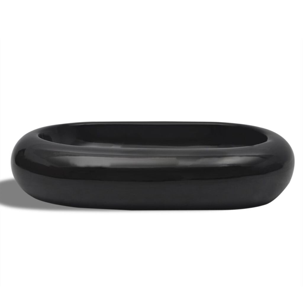 Keramikinis vonios praustuvas, juodas, ovalo formos цена и информация | Praustuvai | pigu.lt