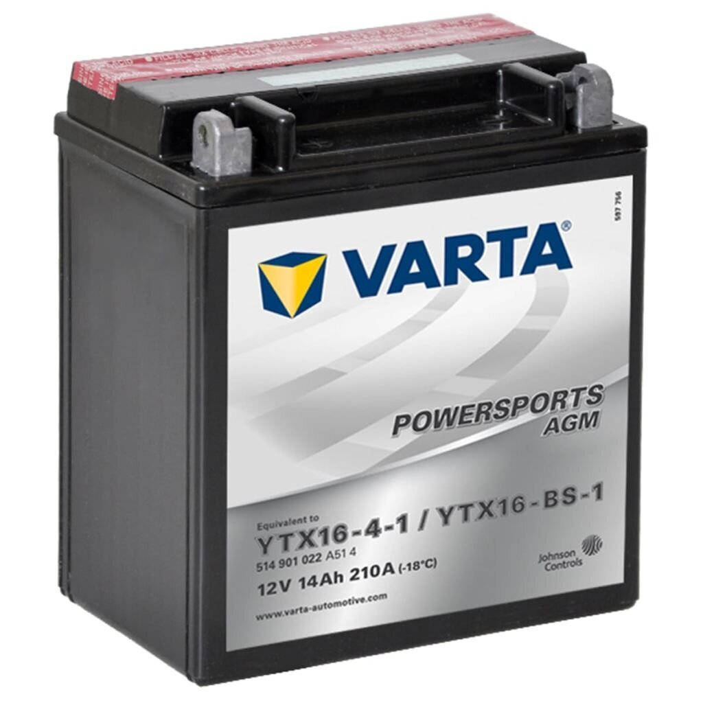Akumuliatorius Varta AGM 12 V 14 Ah YTX16-4-1 / YTX16-BS-1 цена и информация | Moto akumuliatoriai | pigu.lt