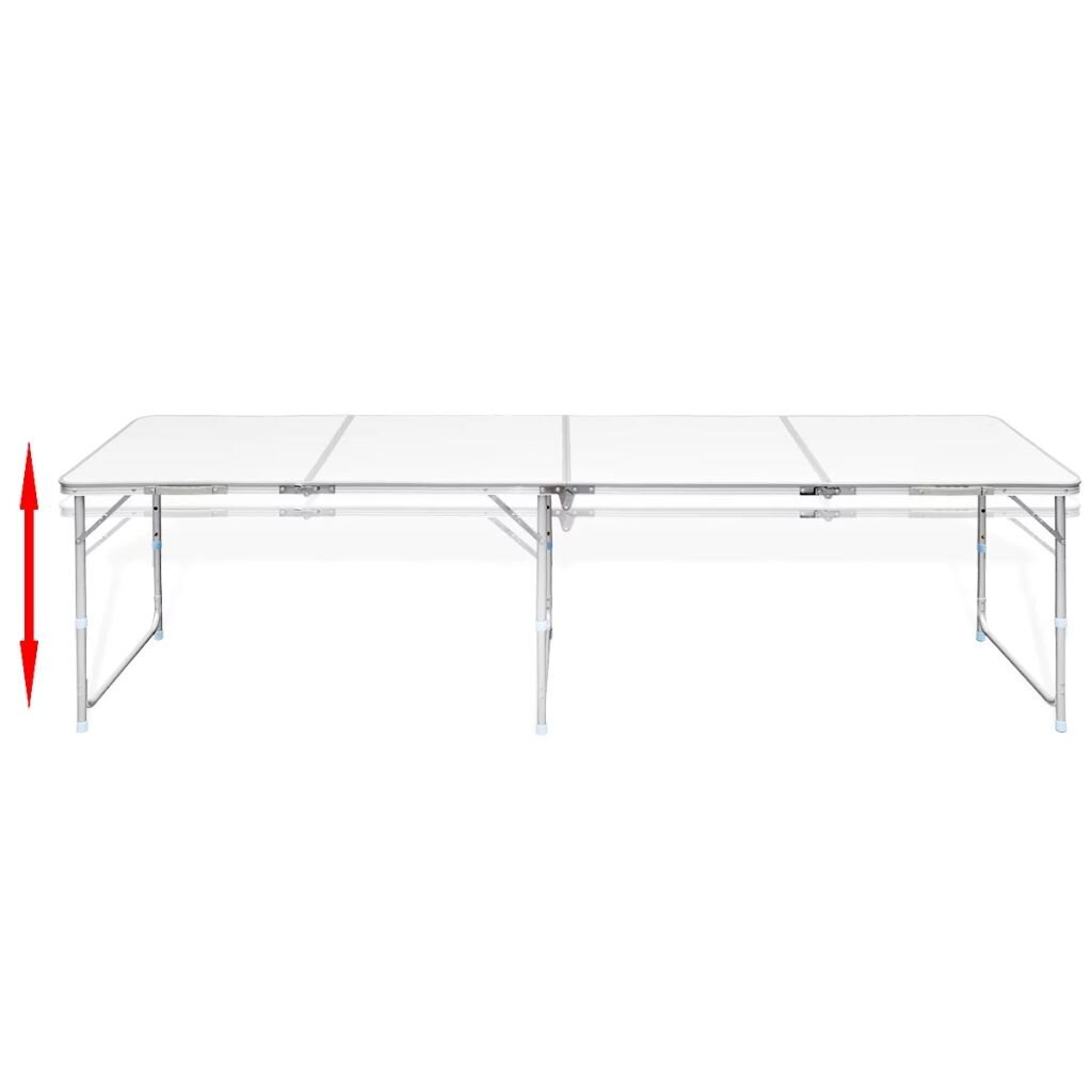 Sulankstomas stalas stovyklavimui iš aliuminio 240 x 60 cm цена и информация | Turistiniai baldai | pigu.lt