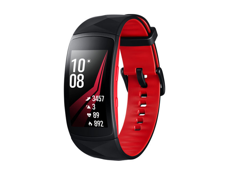 Samsung Gear Fit2 Pro, Dydis S, Juoda/Raudona kaina ir informacija | Išmaniosios apyrankės (fitness tracker) | pigu.lt