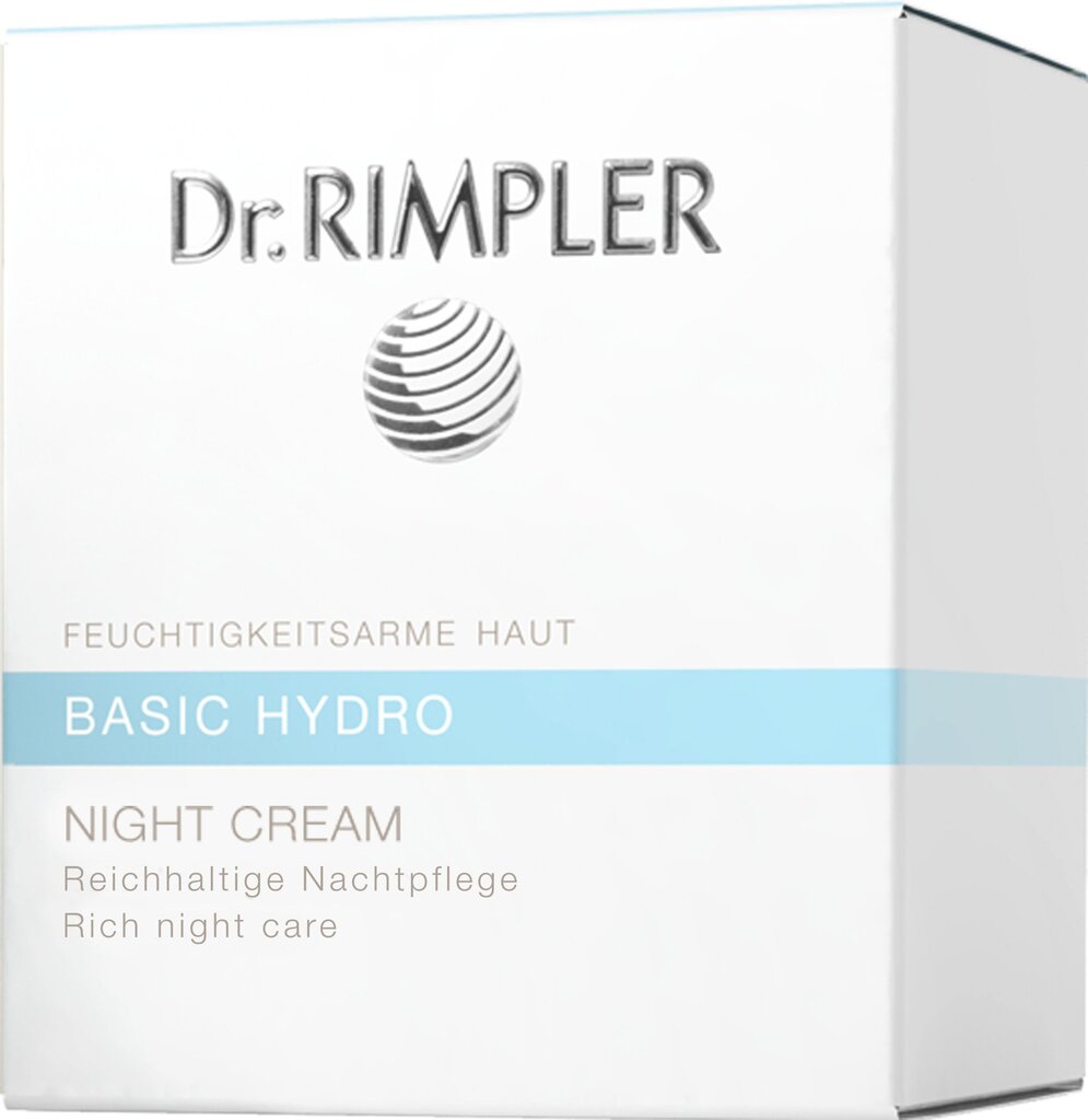 Naktinis veido kremas su proteinais Dr.Rimpler Basic Hydro 50 ml цена и информация | Veido kremai | pigu.lt