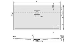 Dušo padėklas Sanplast Space Line B/Space 70x120x3, spalva manhatan kaina ir informacija | Dušo padėklai | pigu.lt