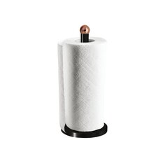 BerlingerHaus Mettallic Line Black Rose Collection popierinių rankšluoščių stovas, juodos/rožinio aukso spalvos kaina ir informacija | Virtuvės įrankiai | pigu.lt