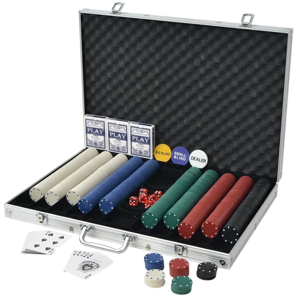 Pokerio rinkinys lagaminėlyje, 1000 žetonų kaina ir informacija | Azartiniai žaidimai, pokeris | pigu.lt