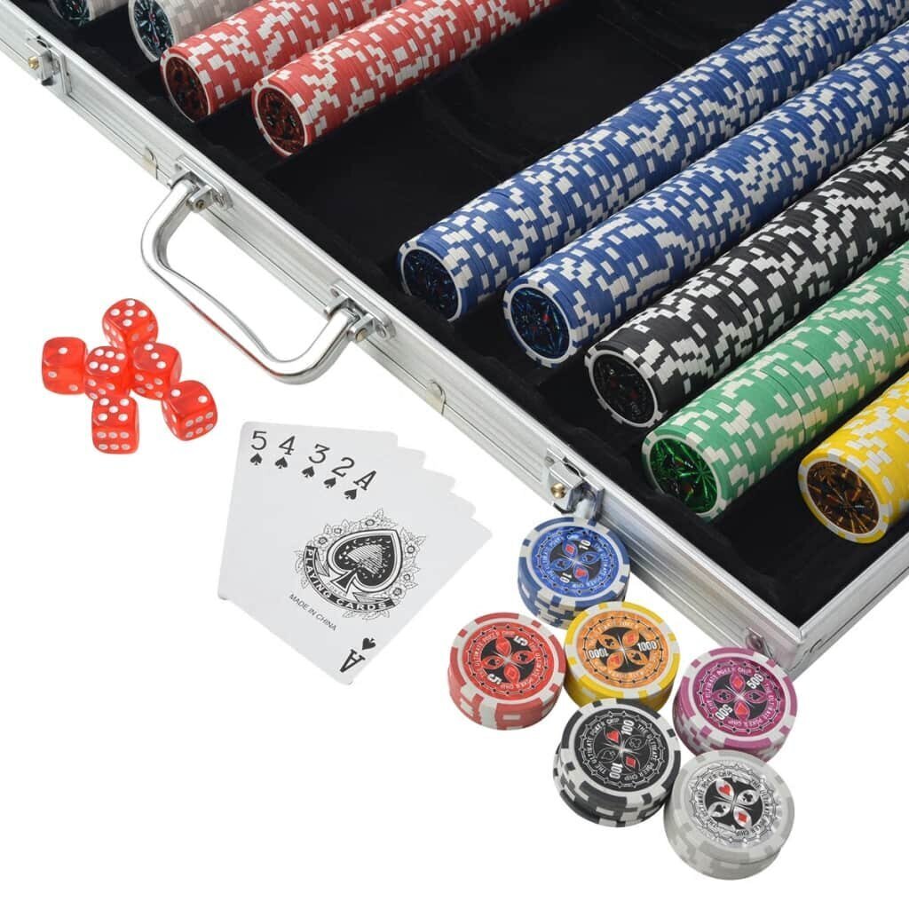 Pokerio rinkinys lagaminėlyje, 1000 žetonų kaina ir informacija | Azartiniai žaidimai, pokeris | pigu.lt