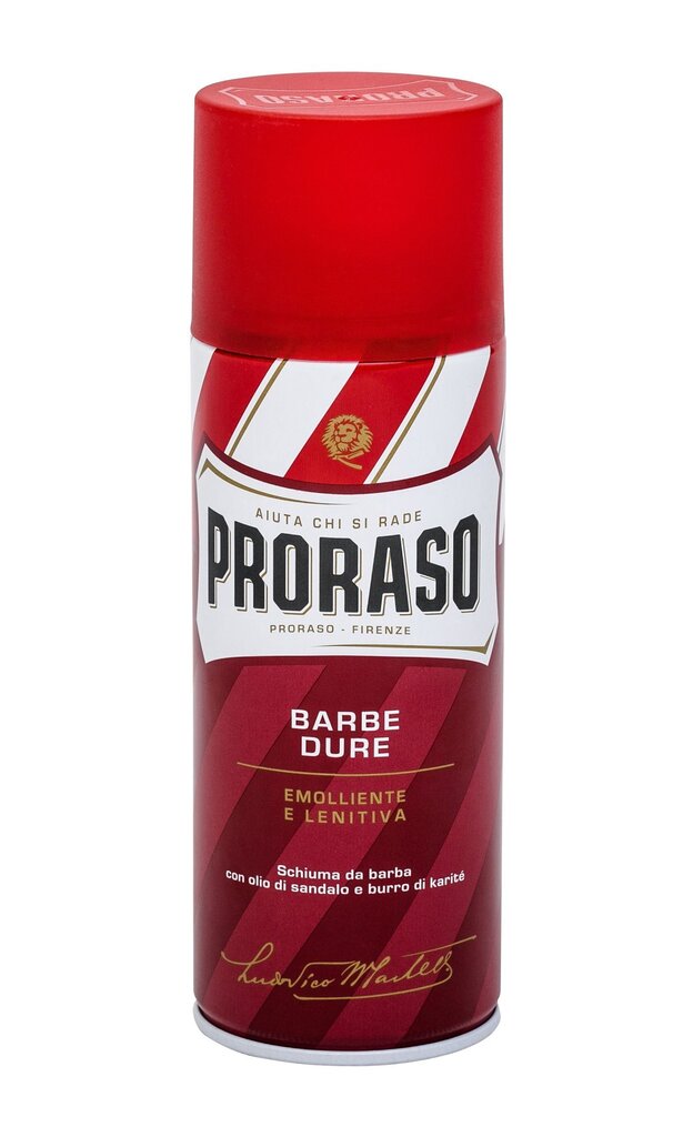 Drėkinamosios skutimosi putos Proraso Red 400 ml kaina ir informacija | Skutimosi priemonės ir kosmetika | pigu.lt