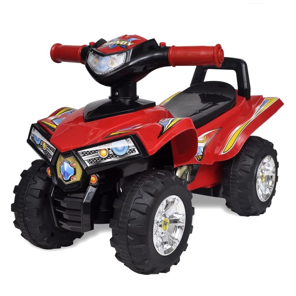 Vaikiškas keturratis motociklas su garsais ir švieselėmis, raudonas kaina ir informacija | Žaislai kūdikiams | pigu.lt