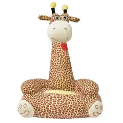 Pliušinė vaikiška kėdė žirafa, ruda kaina ir informacija | Vaikiški sėdmaišiai, foteliai, pufai | pigu.lt