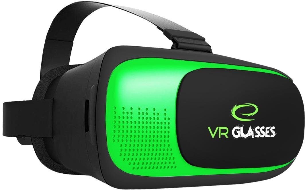 Virtualios realybės 3D akiniai Esperanza EGV300R, skirti  3.5” - 6” išmaniesiems telefonams, su kompiuterinių žaidimų valdymo pultu, juodi/žali цена и информация | Išmanioji technika ir priedai | pigu.lt