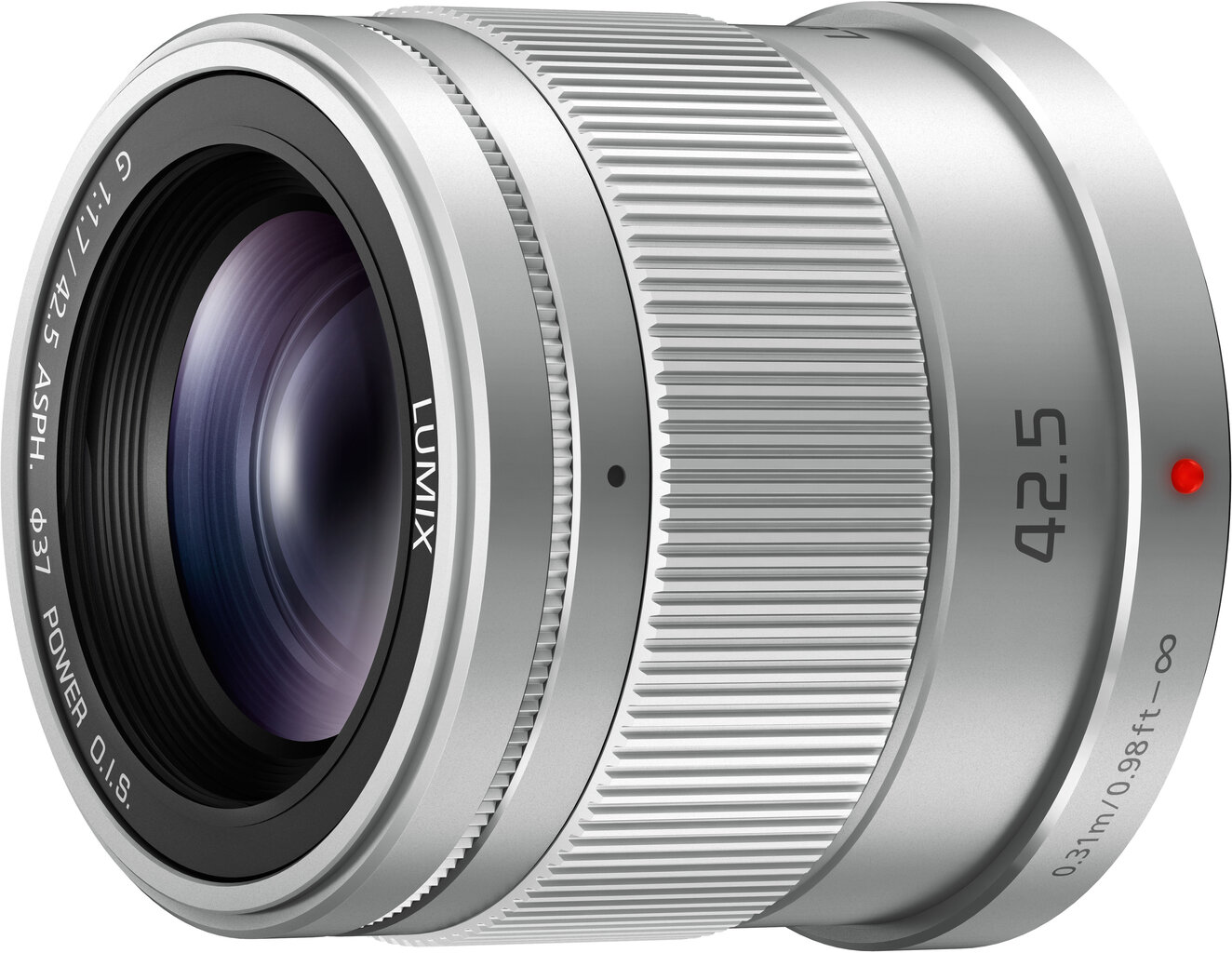 Panasonic LUMIX G 42.5mm / F1.7 ASPH. / POWER O.I.S. (H-HS043E-S) Silver kaina ir informacija | Objektyvai | pigu.lt