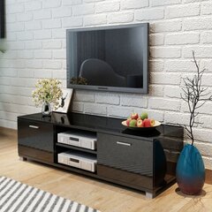 TV staliukas, 140x40,3x34,7 cm, juodas kaina ir informacija | TV staliukai | pigu.lt