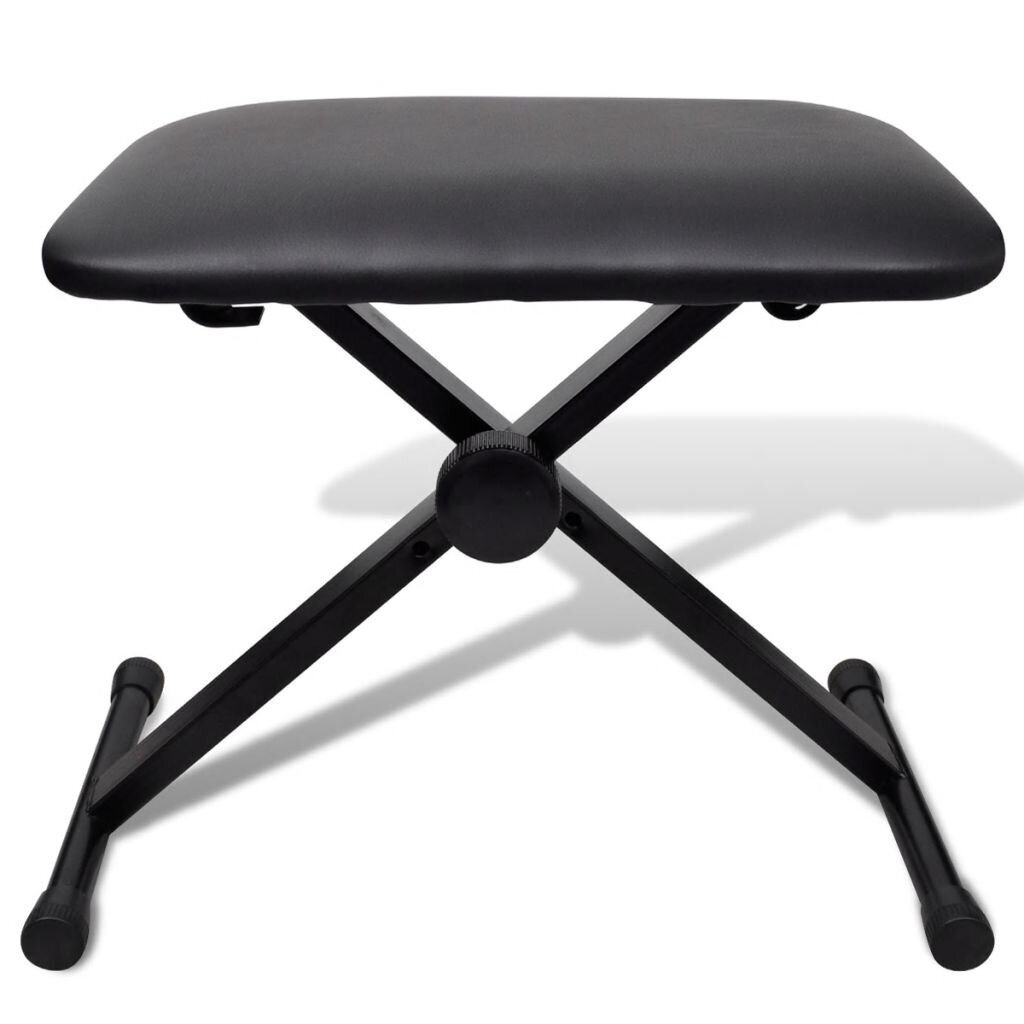 Reguliuojamas klavišinio instrumento stovas su kėdute, juodos spalvos kaina ir informacija | Priedai muzikos instrumentams | pigu.lt