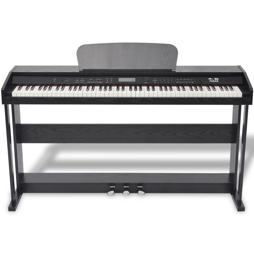 88-ių klavišų skaitmeninis pianinas su pedalu, Juoda kaina | pigu.lt